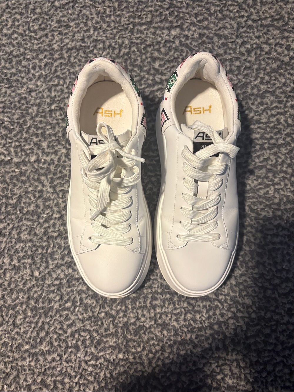 ASH women’s EU size 37 (6.5 US) White Platform Sneakers NWOT!